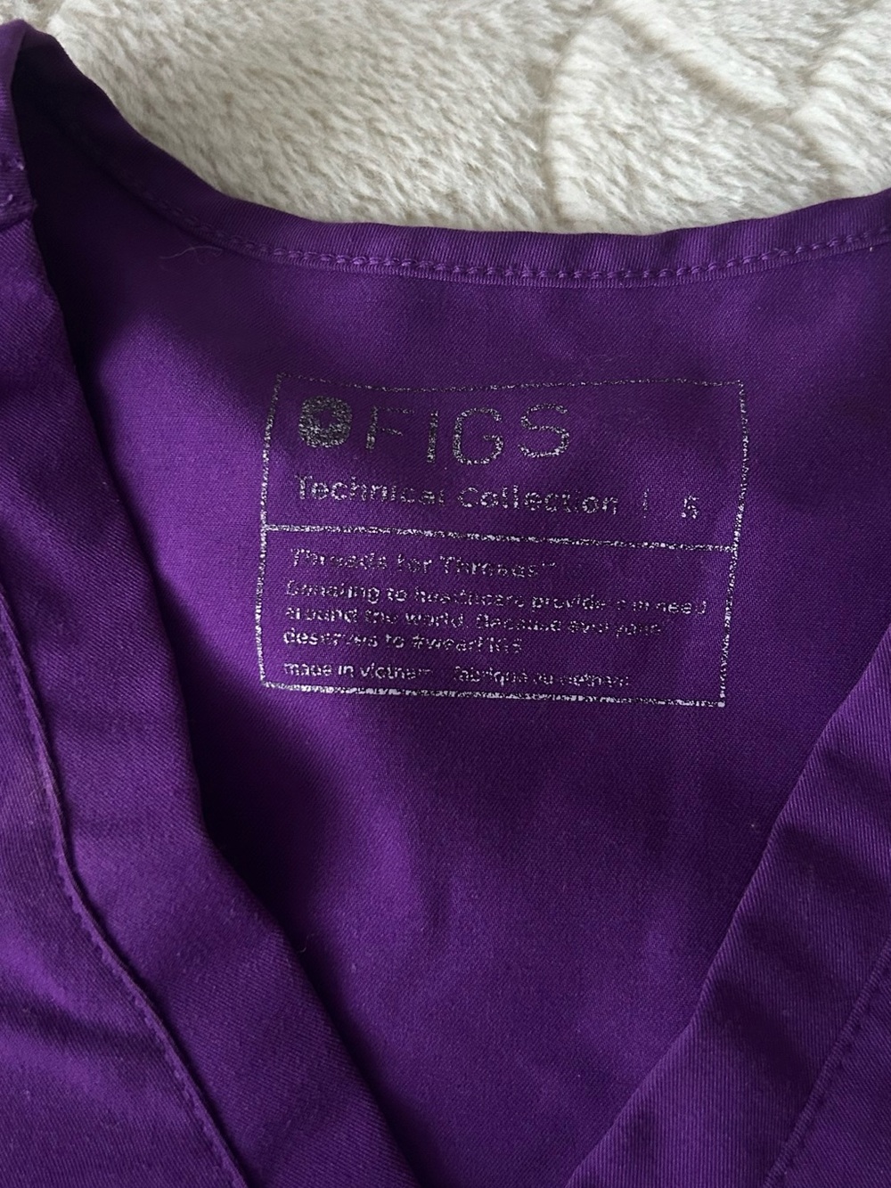 FIGS Women's V-Neck Scrub Top in Purple